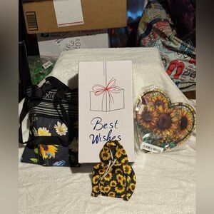 SUNFLOWER LOVERS SET, Tumbler, Sun-Catcher, Tote Purse, Shifter/Gear Knob